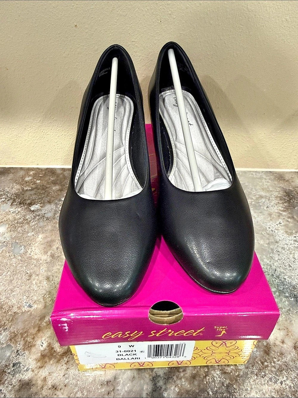 Easy Street Ballari Black Pointed Toe Heels